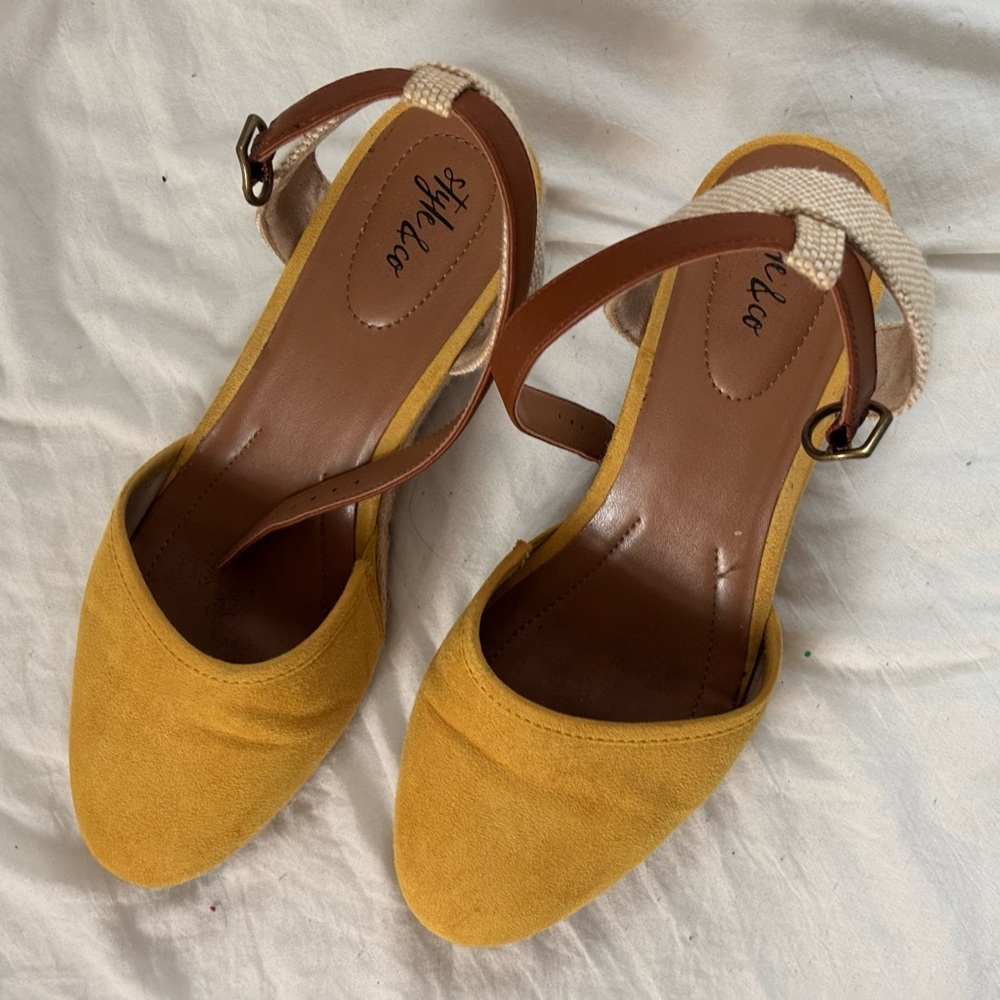 Style & Co. Yellow and Tan Espadrilles